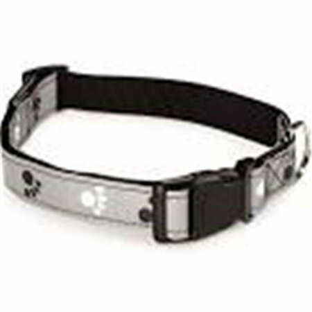 PARTYANIMAL Reflective Pawprint Collar 10-16 In Black PA113924